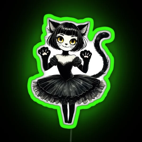 Blackcat Girl RGB Neon Sign