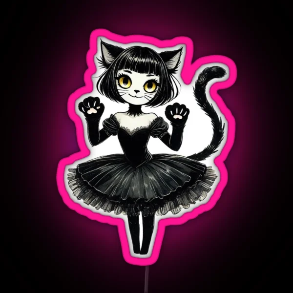 Blackcat Girl RGB Neon Sign