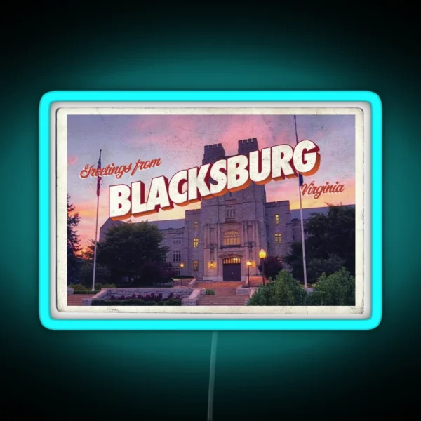 Blacksburg Sunset Postcard RGB Neon Sign