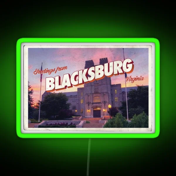 Blacksburg Sunset Postcard RGB Neon Sign