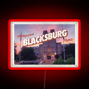 Blacksburg Sunset Postcard RGB Neon Sign