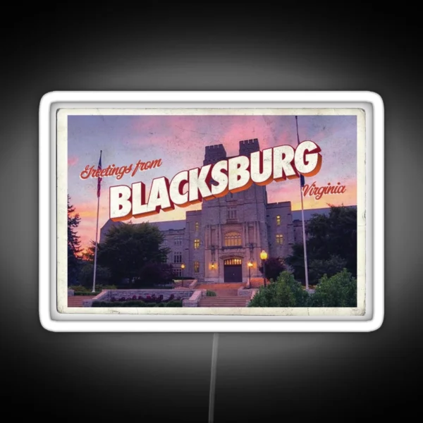 Blacksburg Sunset Postcard RGB Neon Sign