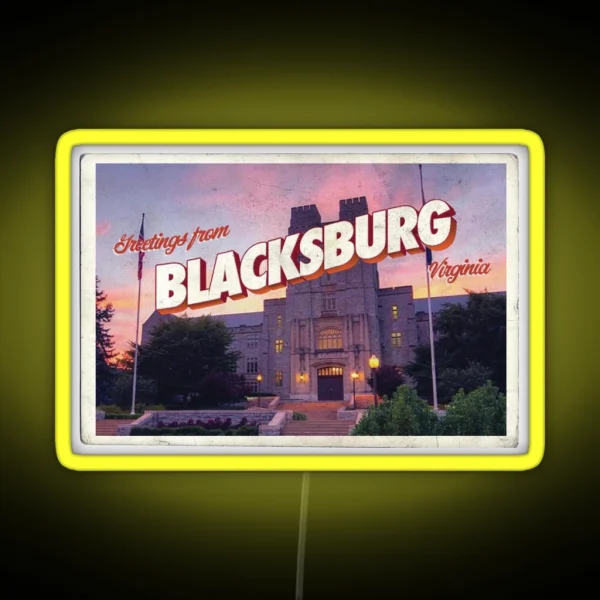 Blacksburg Sunset Postcard RGB Neon Sign