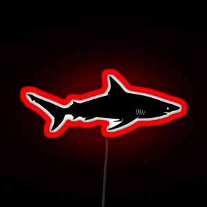 Blacktip Shark Silhouette Black RGB Neon Sign