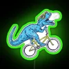 Bleu Dinosaur On A Bike Funny Dinosaur Lover Gift RGB Neon Sign - Image 4