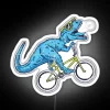 Bleu Dinosaur On A Bike Funny Dinosaur Lover Gift RGB Neon Sign