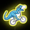 Bleu Dinosaur On A Bike Funny Dinosaur Lover Gift RGB Neon Sign - Image 5