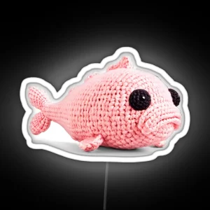 Blobfish Amigurumi RGB Neon Sign