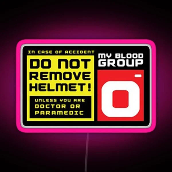 Blood Group O O Negative Helmet Led RGB Neon Sign