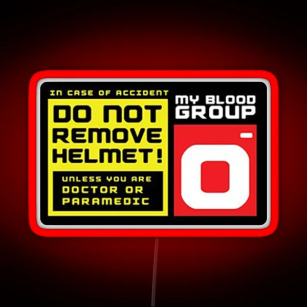 Blood Group O O Negative Helmet Led RGB Neon Sign