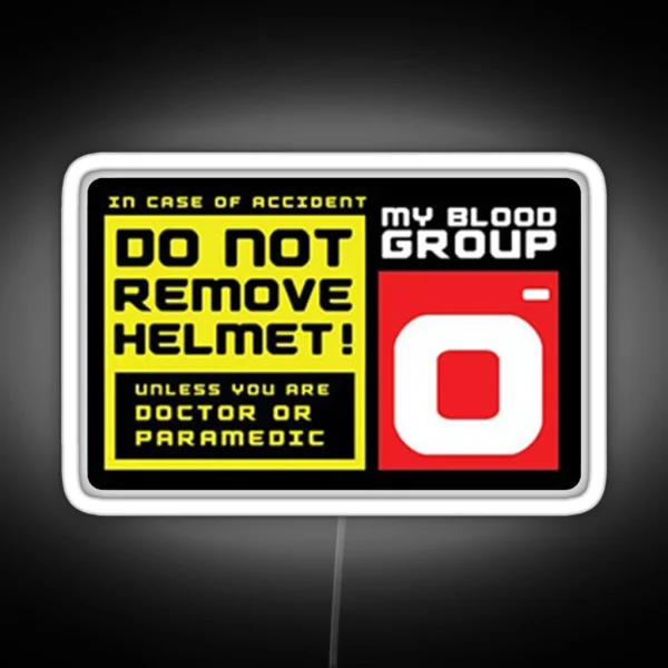 Blood Group O O Negative Helmet Led RGB Neon Sign