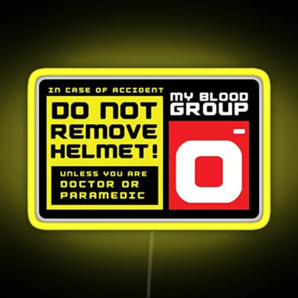 Blood Group O O Negative Helmet Led RGB Neon Sign