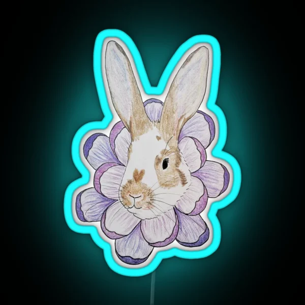 Blooming Bunny RGB Neon Sign