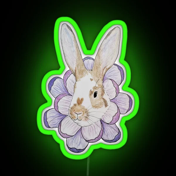 Blooming Bunny RGB Neon Sign