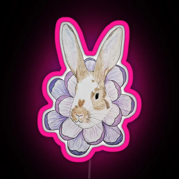Blooming Bunny RGB Neon Sign