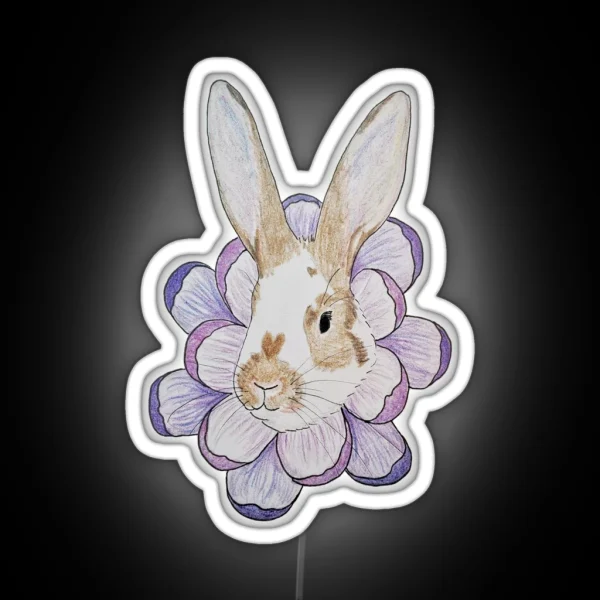 Blooming Bunny RGB Neon Sign