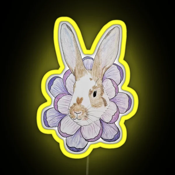 Blooming Bunny RGB Neon Sign