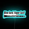 Blow Hard Finger Fast Funny Clarinet Gift Idea RGB Neon Sign - Image 3
