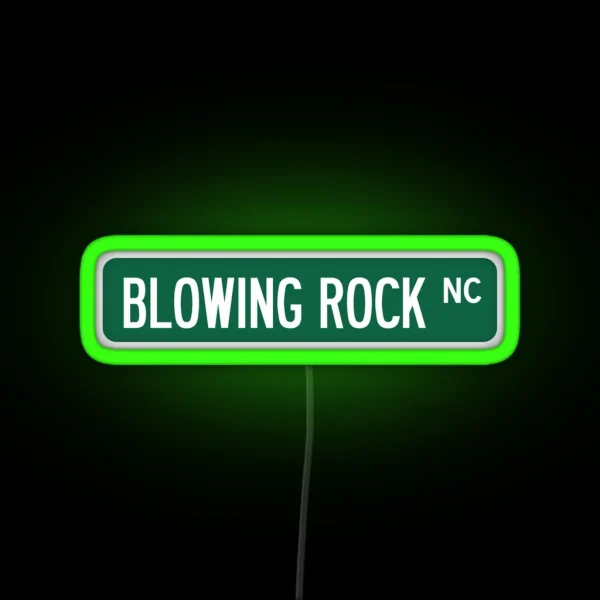 Blowing Rock NC Street Sign Led RGB Neon Sign