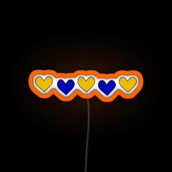 Blue And Yellow Hearts RGB Neon Sign