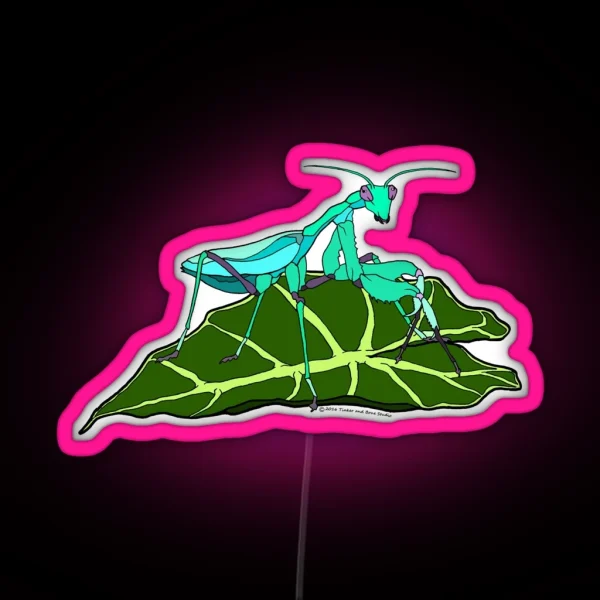 Blue Asian Mantis RGB Neon Sign