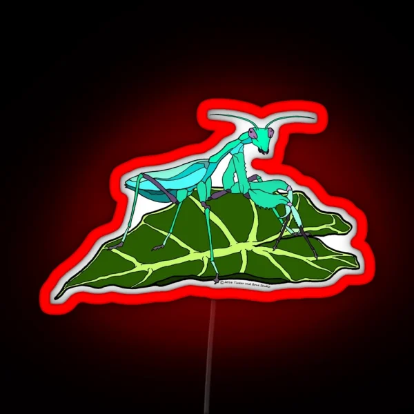 Blue Asian Mantis RGB Neon Sign