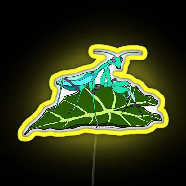 Blue Asian Mantis RGB Neon Sign