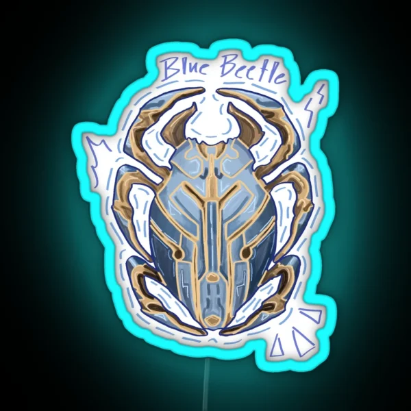 Blue Beetle Scarab Led RGB Neon Sign