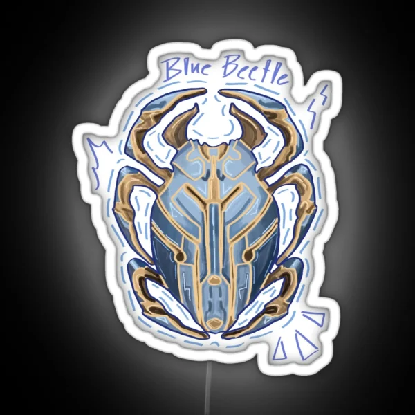 Blue Beetle Scarab Led RGB Neon Sign