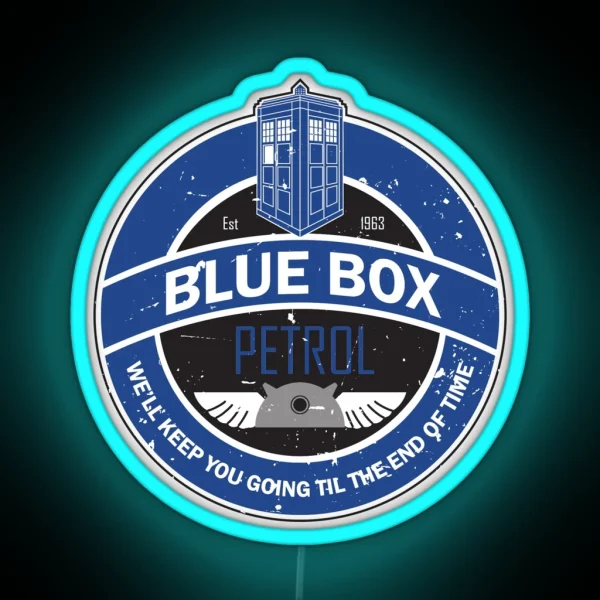 Blue Box Petrol RGB Neon Sign