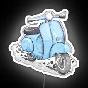 Blue Classic Vintage European Style Scooter RGB Neon Sign