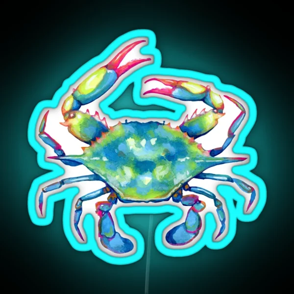 Blue Crab RGB Neon Sign