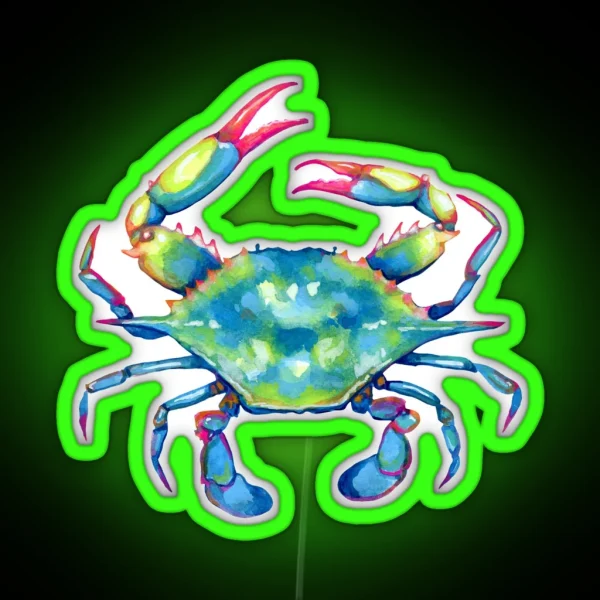 Blue Crab RGB Neon Sign