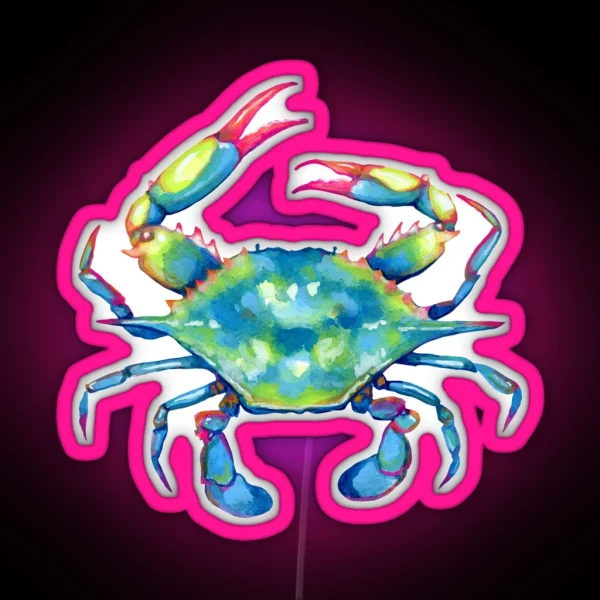 Blue Crab RGB Neon Sign