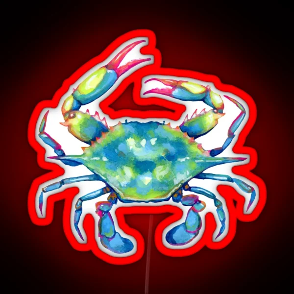 Blue Crab RGB Neon Sign