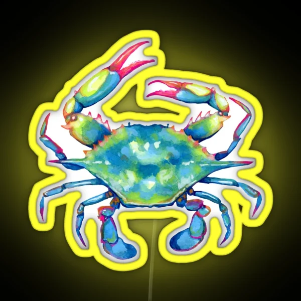 Blue Crab RGB Neon Sign