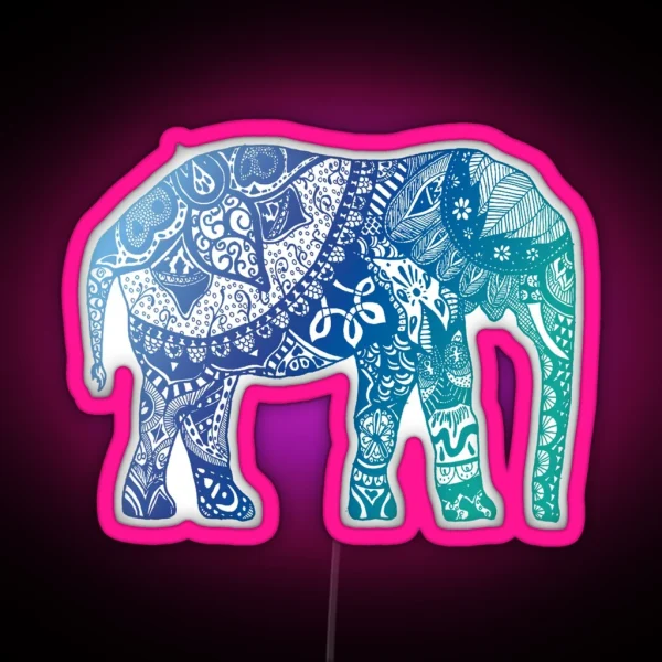 Blue Elephant RGB Neon Sign