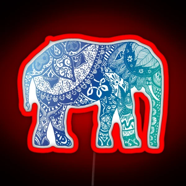 Blue Elephant RGB Neon Sign