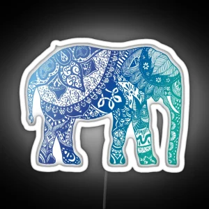 Blue Elephant RGB Neon Sign