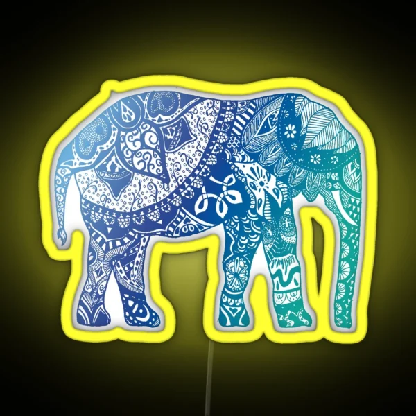 Blue Elephant RGB Neon Sign