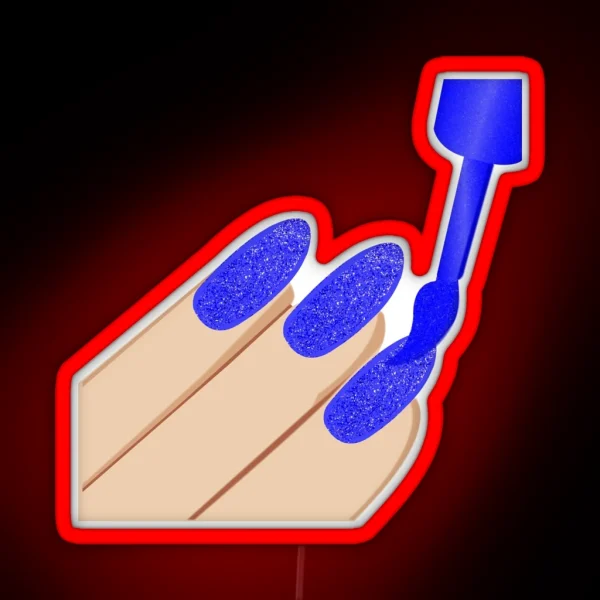 Blue Glitter Nails RGB Neon Sign