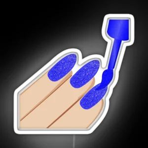 Blue Glitter Nails RGB Neon Sign