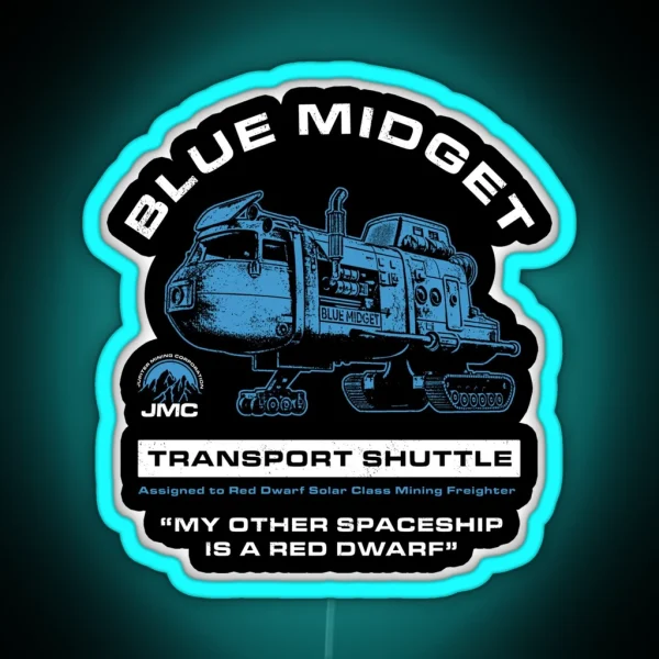 Blue Midget Shuttle Red Dwarf RGB Neon Sign