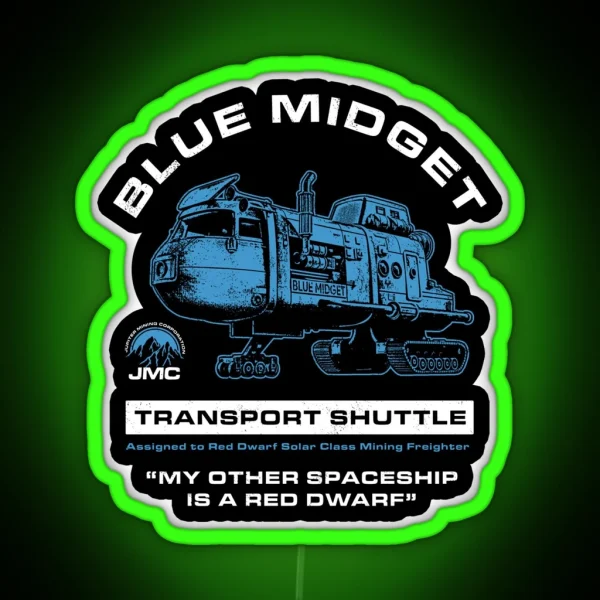 Blue Midget Shuttle Red Dwarf RGB Neon Sign