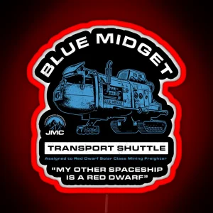 Blue Midget Shuttle Red Dwarf RGB Neon Sign