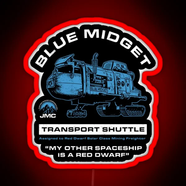 Blue Midget Shuttle Red Dwarf RGB Neon Sign