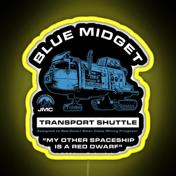 Blue Midget Shuttle Red Dwarf RGB Neon Sign