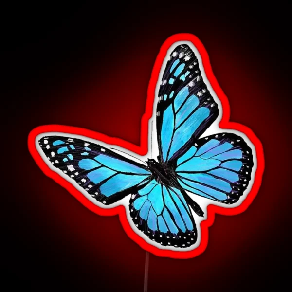 Blue Monarch Butterfly RGB Neon Sign