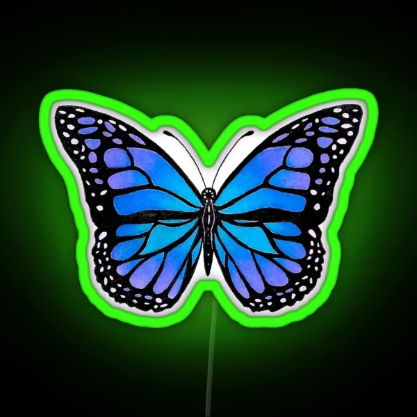 Blue Monarch Butterfly RGB Neon Sign