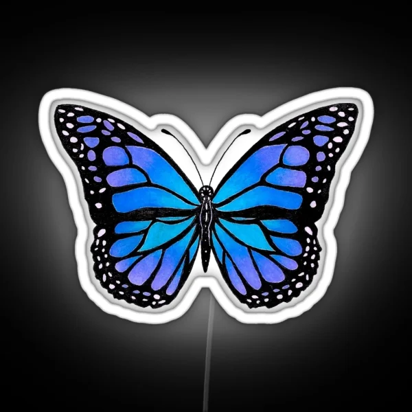 Blue Monarch Butterfly RGB Neon Sign